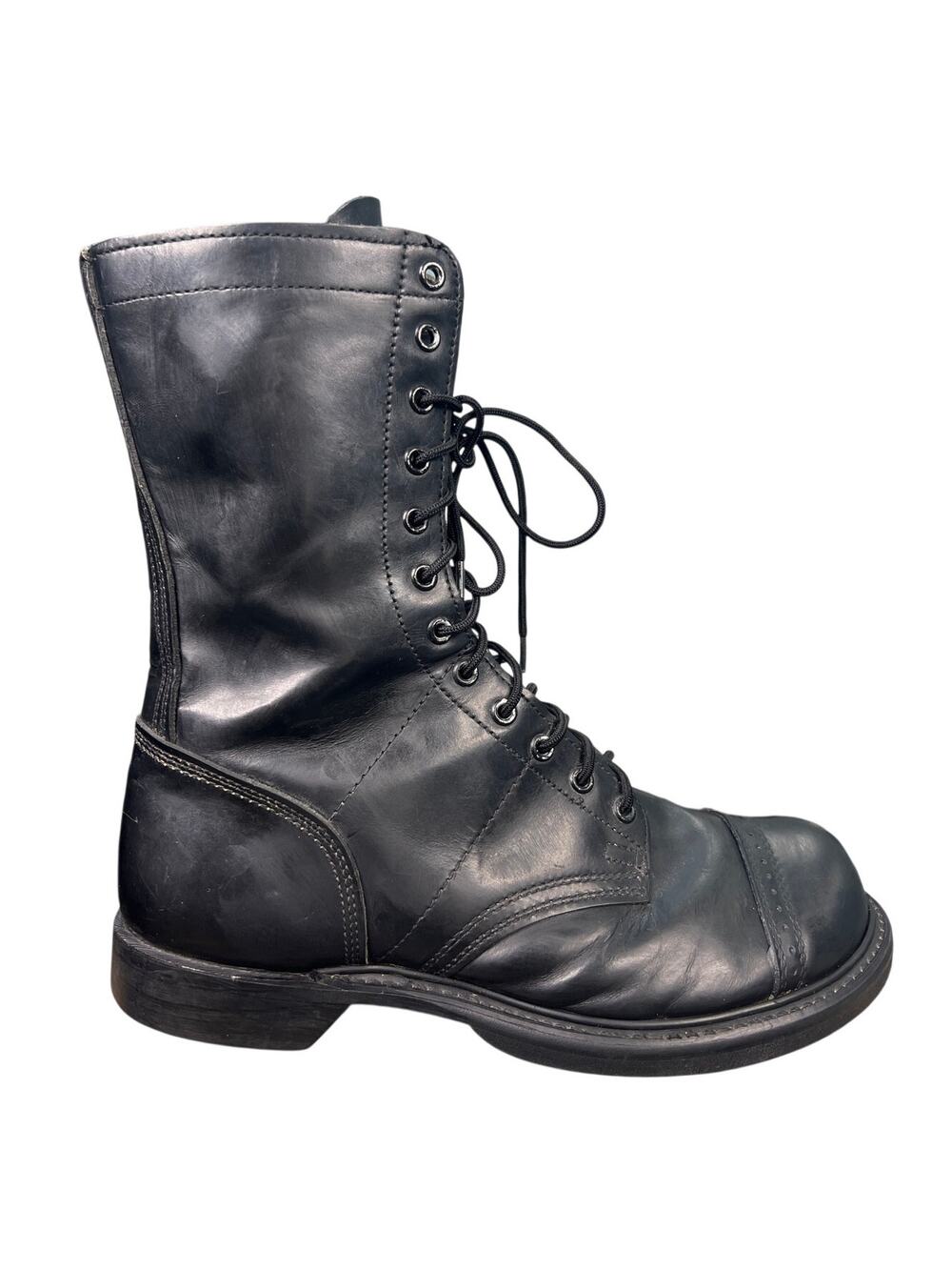 Vintage Double H 975 Black Leather Combat Jump Boots Size US 8.5 E